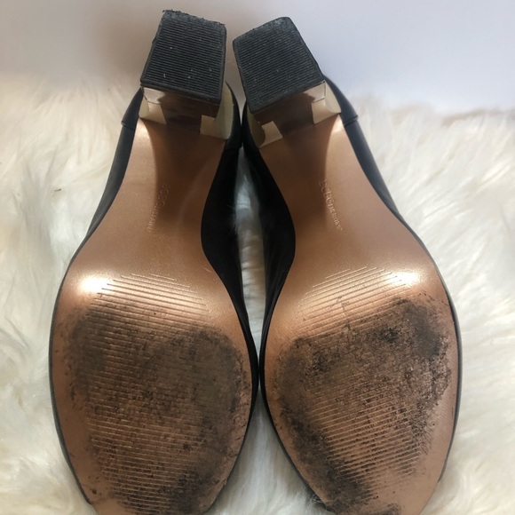 BCBG Wood and Gold Block Peep Toe Heel - Picture 4 of 7